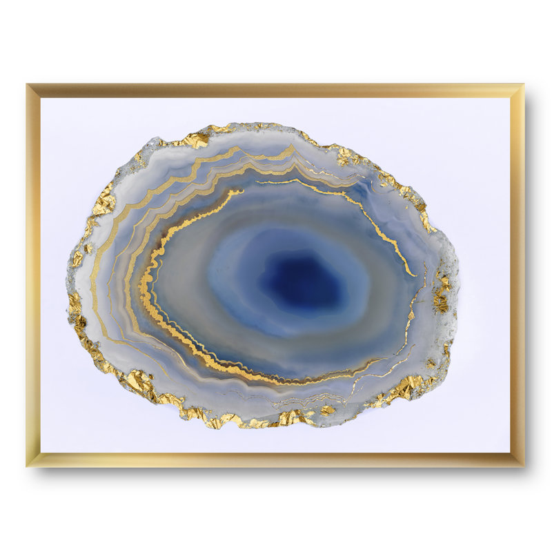 East Urban Home 'Golden Water Agate' Picture Frame Print on Canvas